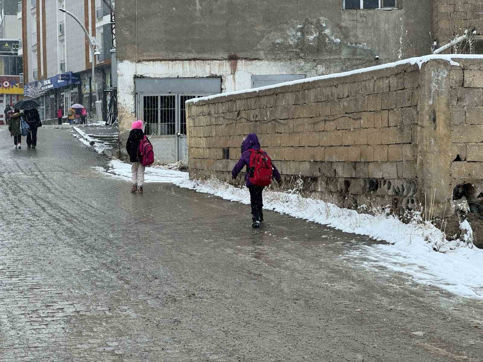 Başkale’de kar yağışı etkili oldu