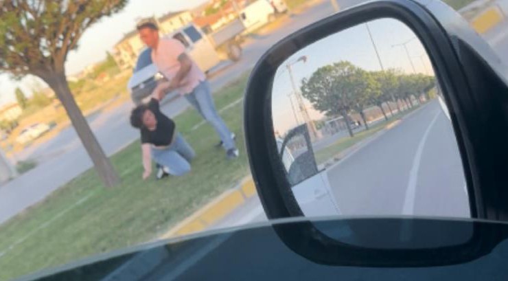 Aksaray’da kadına şiddette yürekleri sızlatan görüntü