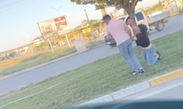 Aksaray’da kadına şiddette yürekleri sızlatan görüntü