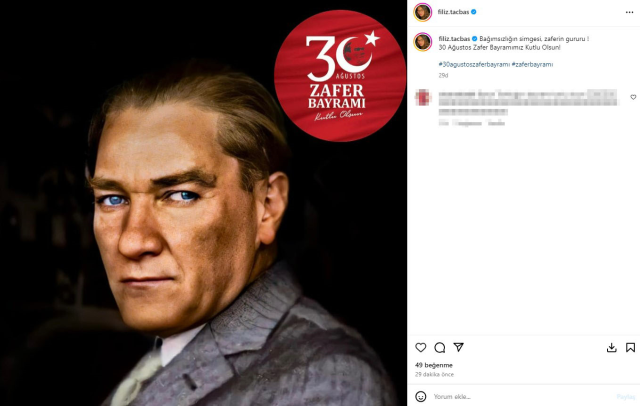 Ünlülerden 30 Ağustos Zafer Bayramı kutlamaları
