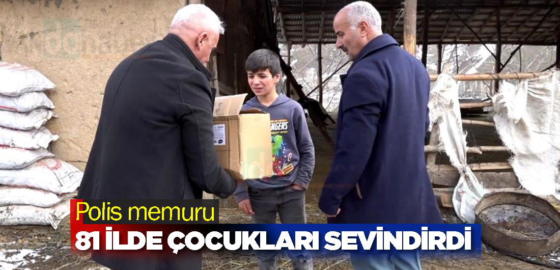 Polis memuru 81 İlde Çocukları Sevindirdi