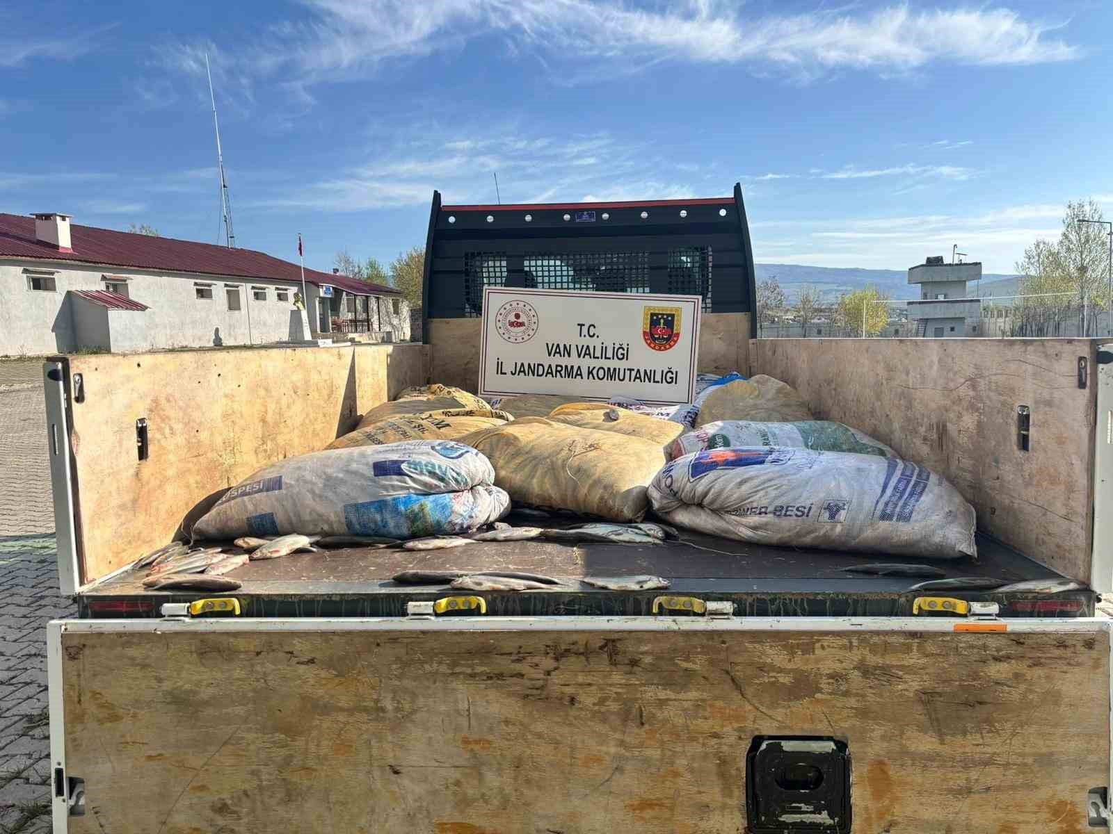 Van’da kaçak avlanmış 15 ton inci kefali ele geçirildi