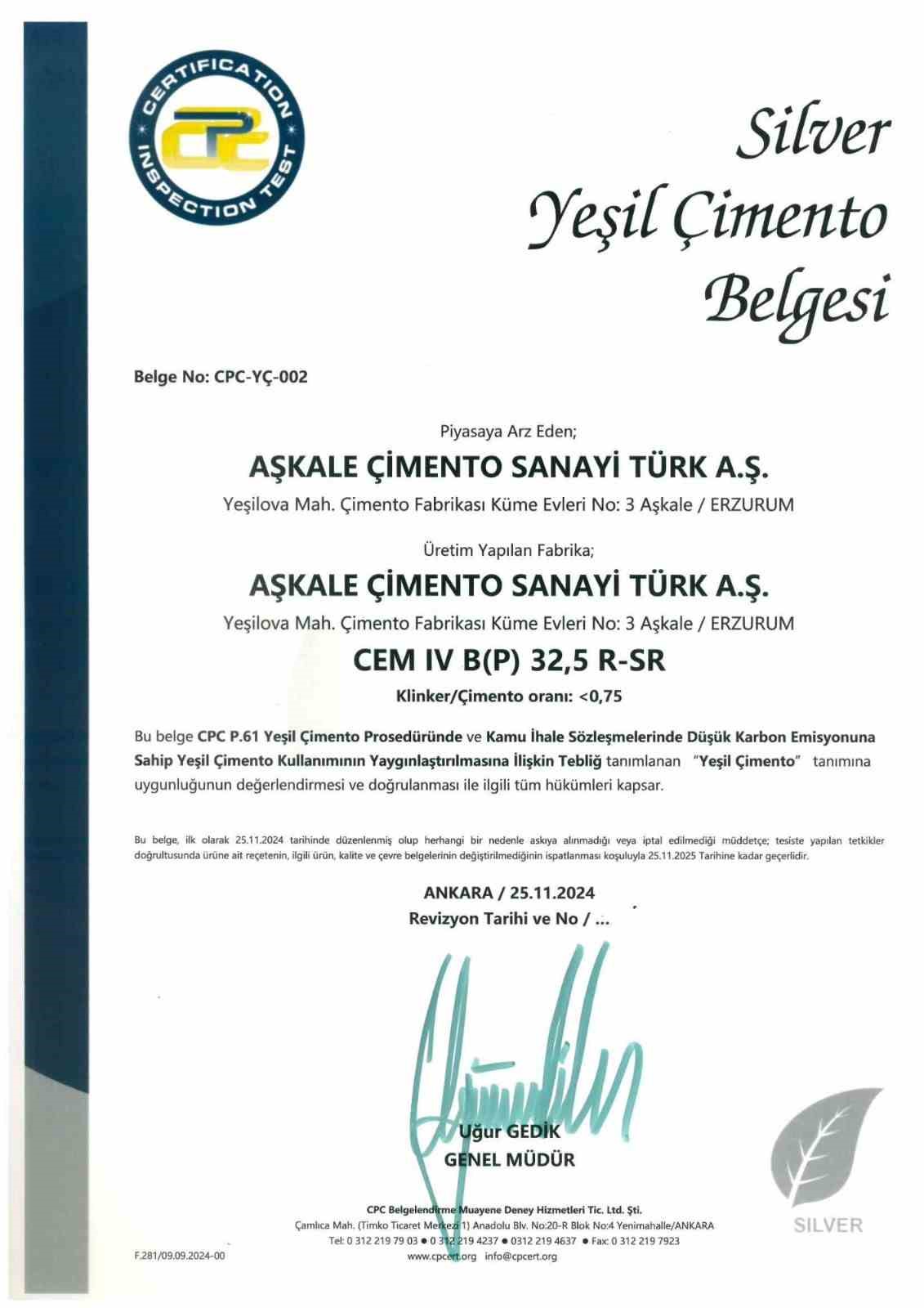 Aşkale Çimento; 