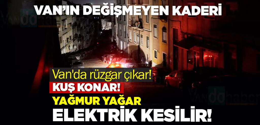 Van'da rüzgar çıkar! Kuş Konar! Yağmur Yağar Elektrik Kesilir!