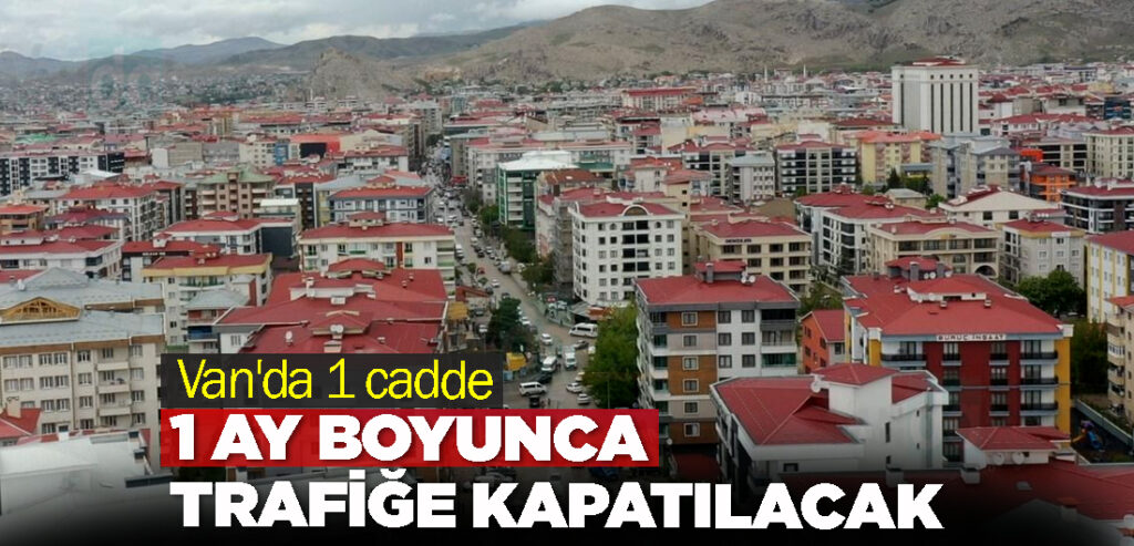 Van'da 1 cadde 1 ay boyunca trafiğe kapatılacak
