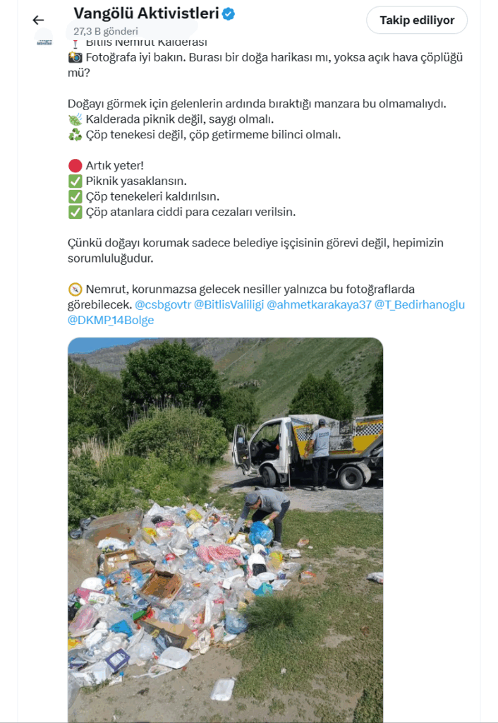 Van Gölü Aktivistleri'nden "Artık Yeter " Paylaşımı
