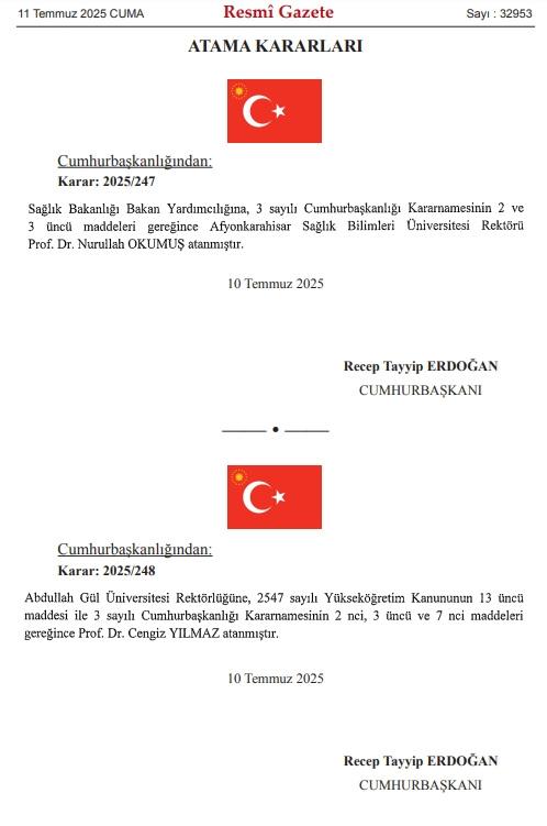 Erdoğan'dan kritik atamalar! 4 üniversitenin rektörü değişti