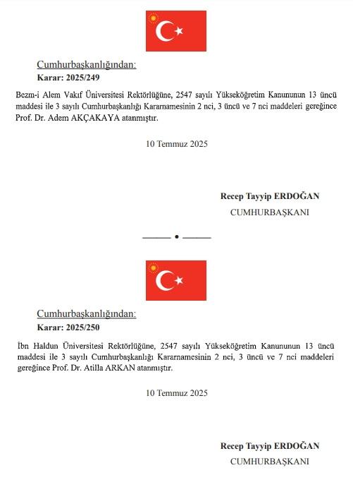 Erdoğan'dan kritik atamalar! 4 üniversitenin rektörü değişti