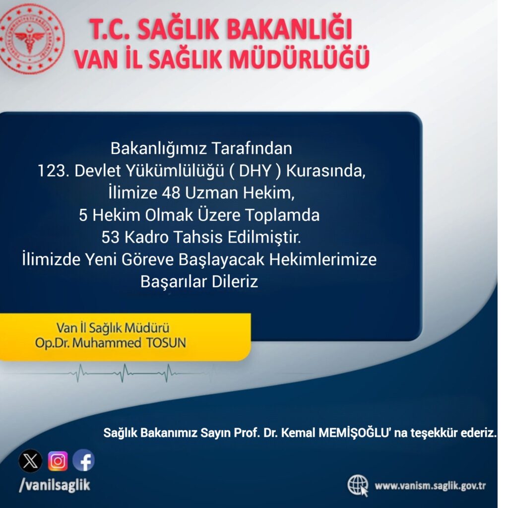 Van'da 53 Yeni Doktor Göreve Başlıyor!