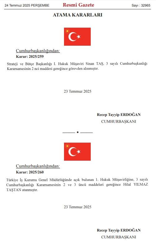Son dakika: Erdoğan imzaladı! Çok sayıda kuruma kritik atamalar