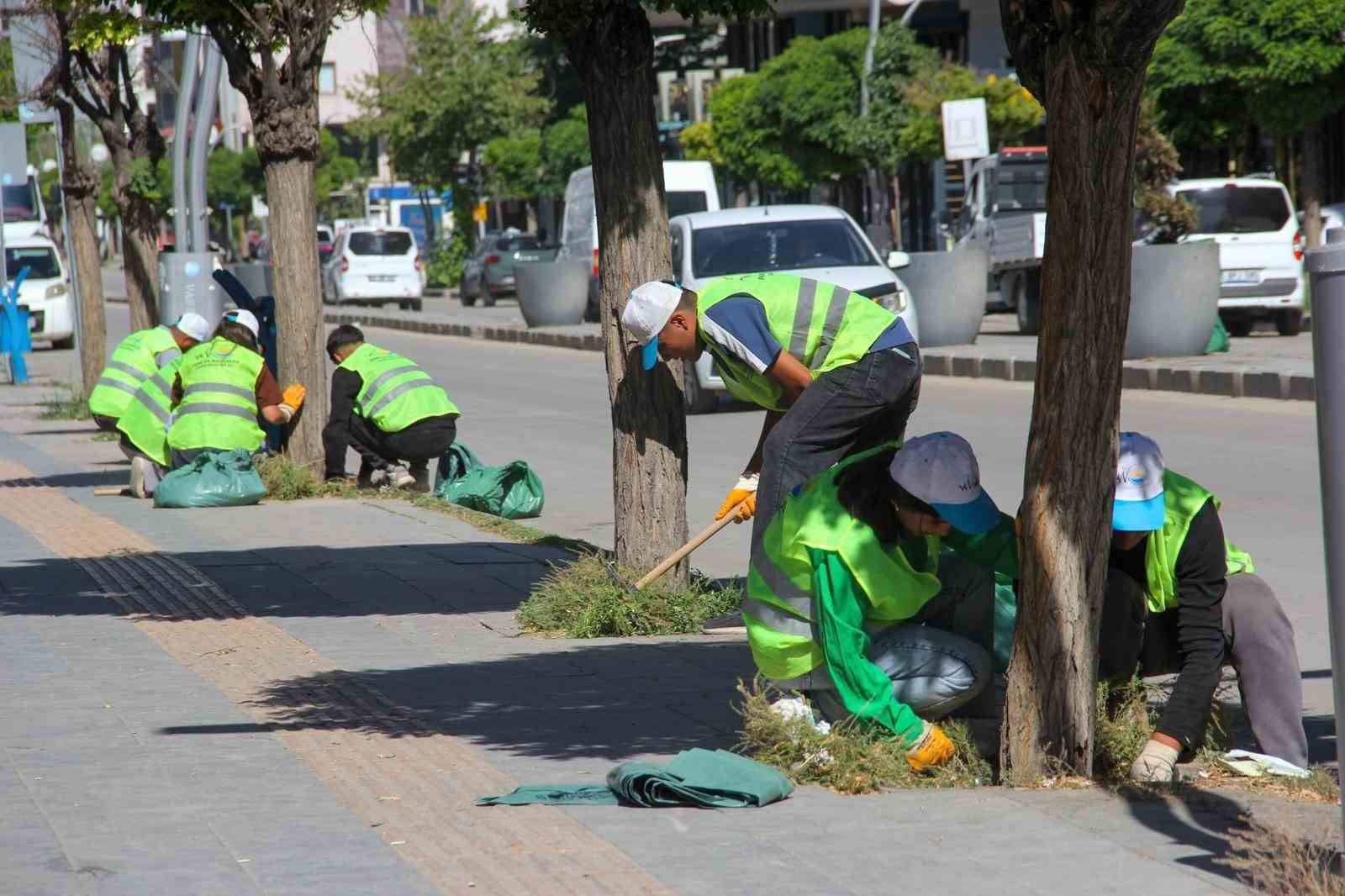 Van Büyükşehir Belediyesinden yeşil alanlarda yoğun mesai