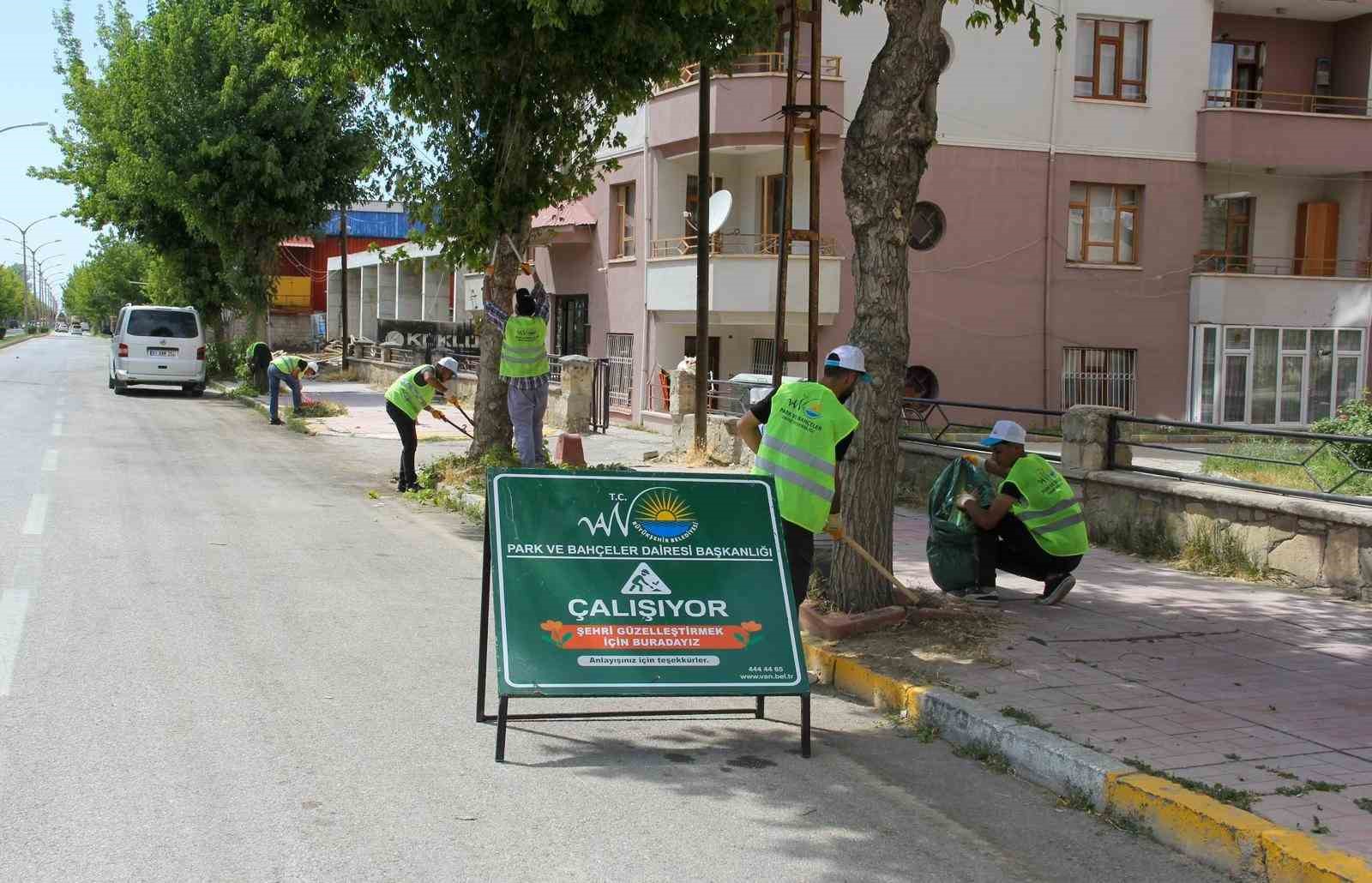 Van Büyükşehir Belediyesinden yeşil alanlarda yoğun mesai