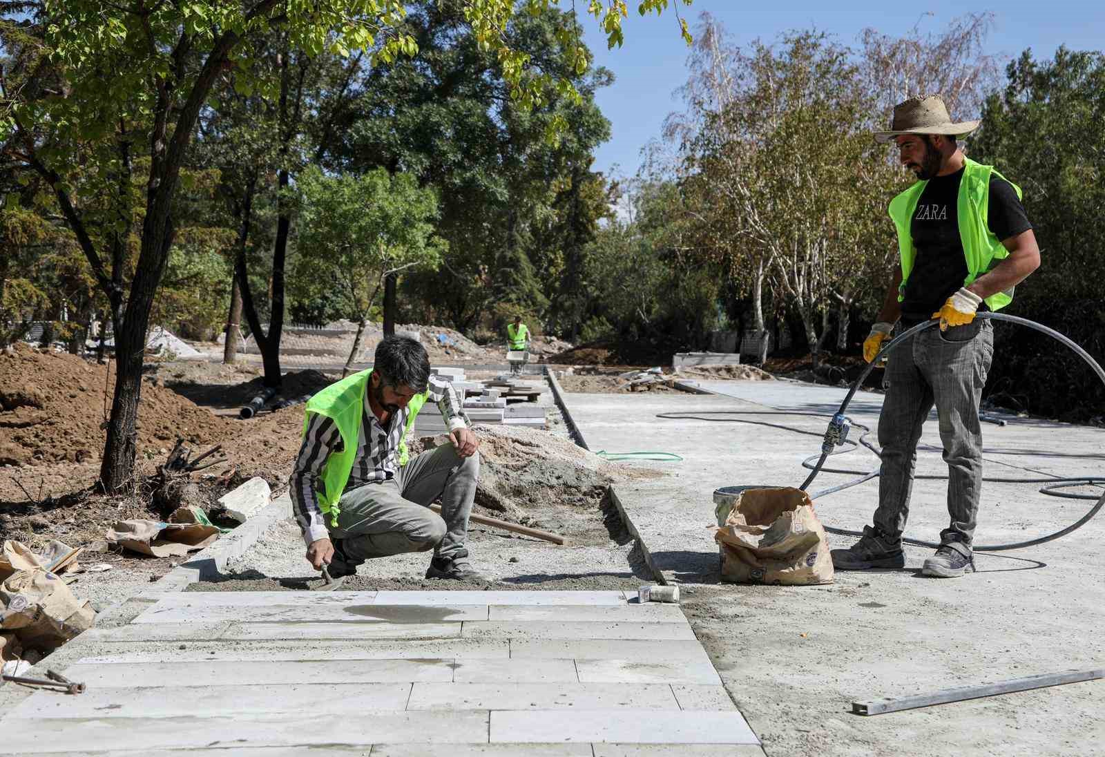 Eski DSİ yerleşkesinde millet bahçesi yapımı devam ediyor