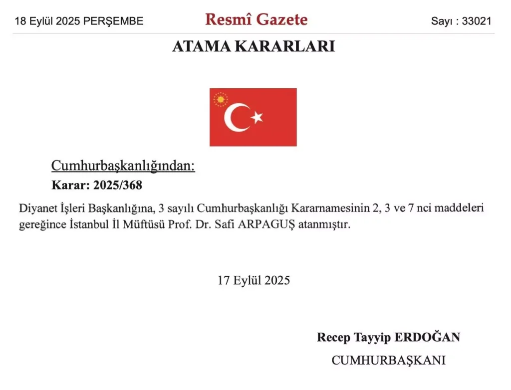 Diyanet İşleri Başkanı Değişti!